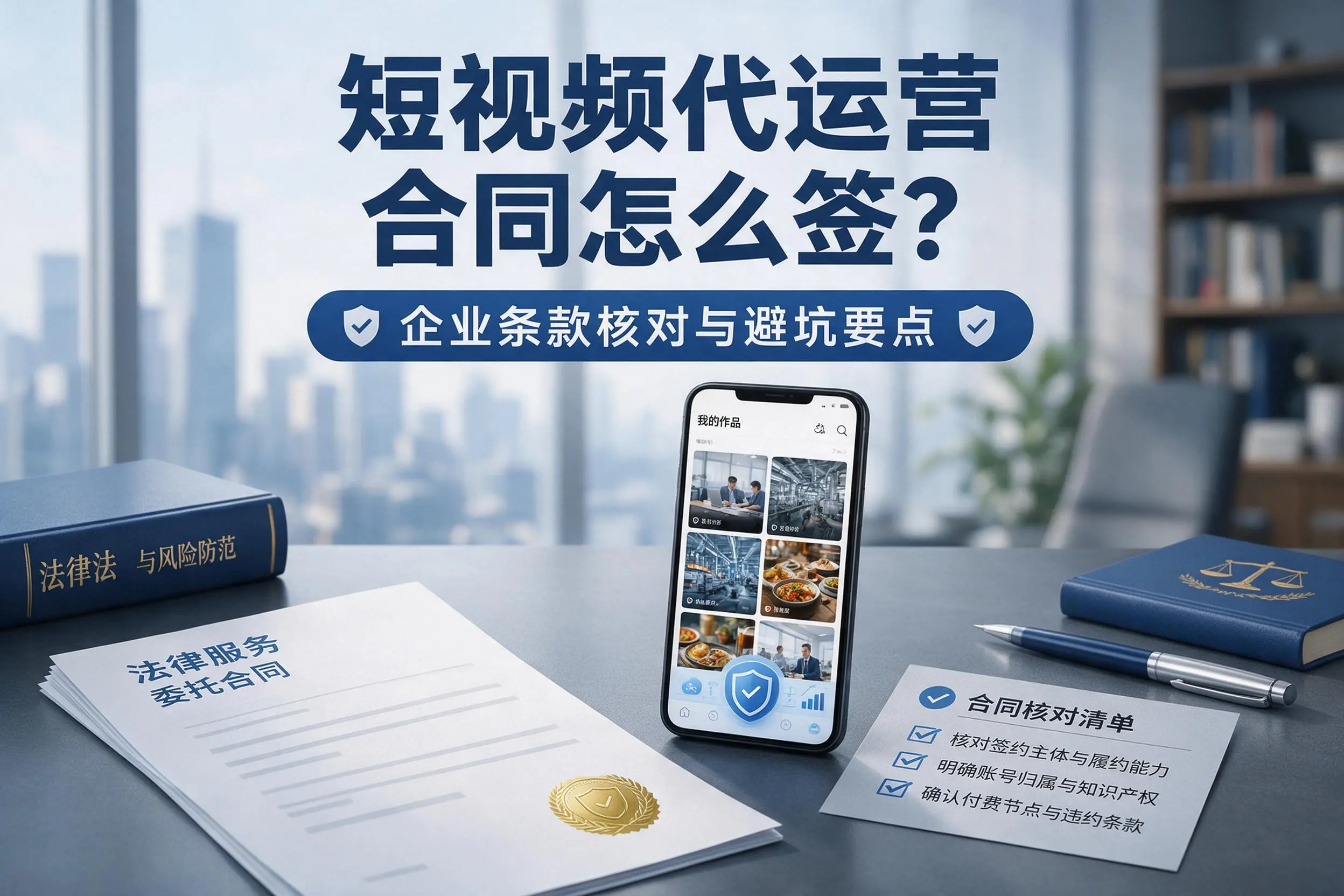 短视频代运营合同怎么签?昌吉企业条款核对与避坑要点