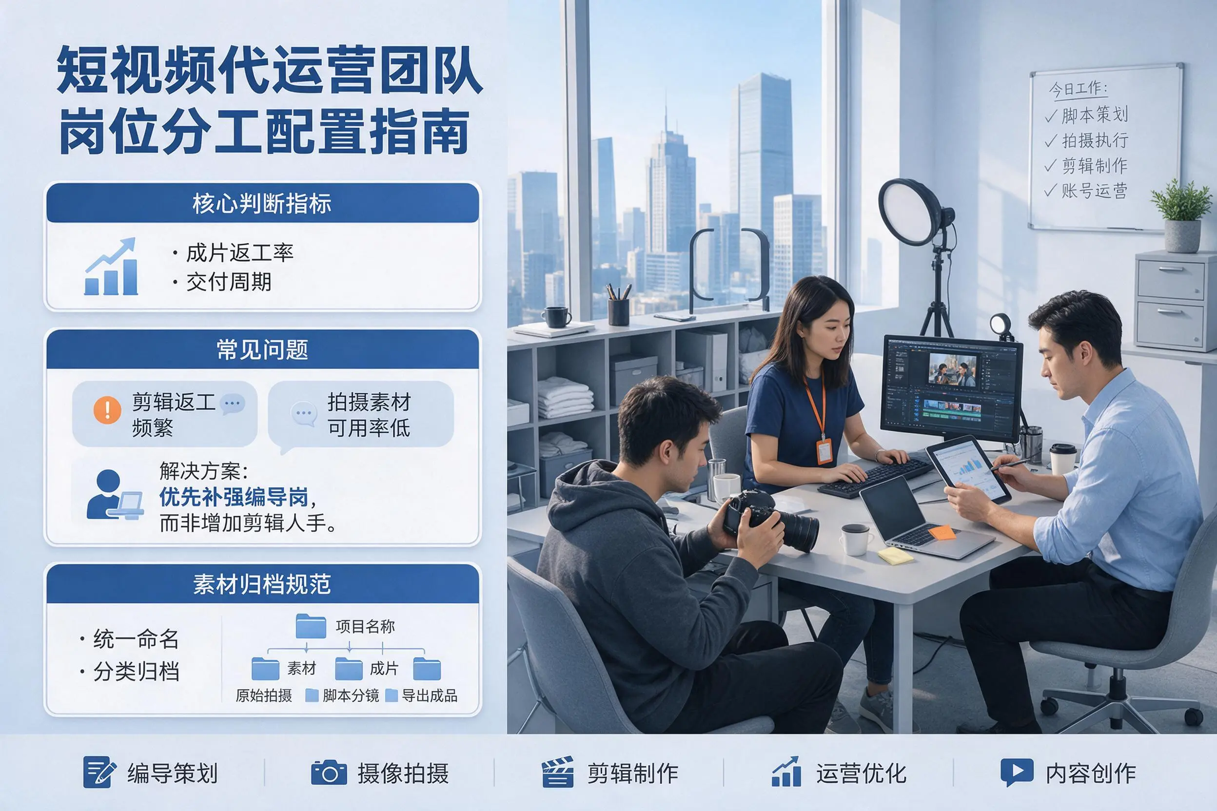 短视频代运营团队如何配置?昌吉企业岗位分工科普说明