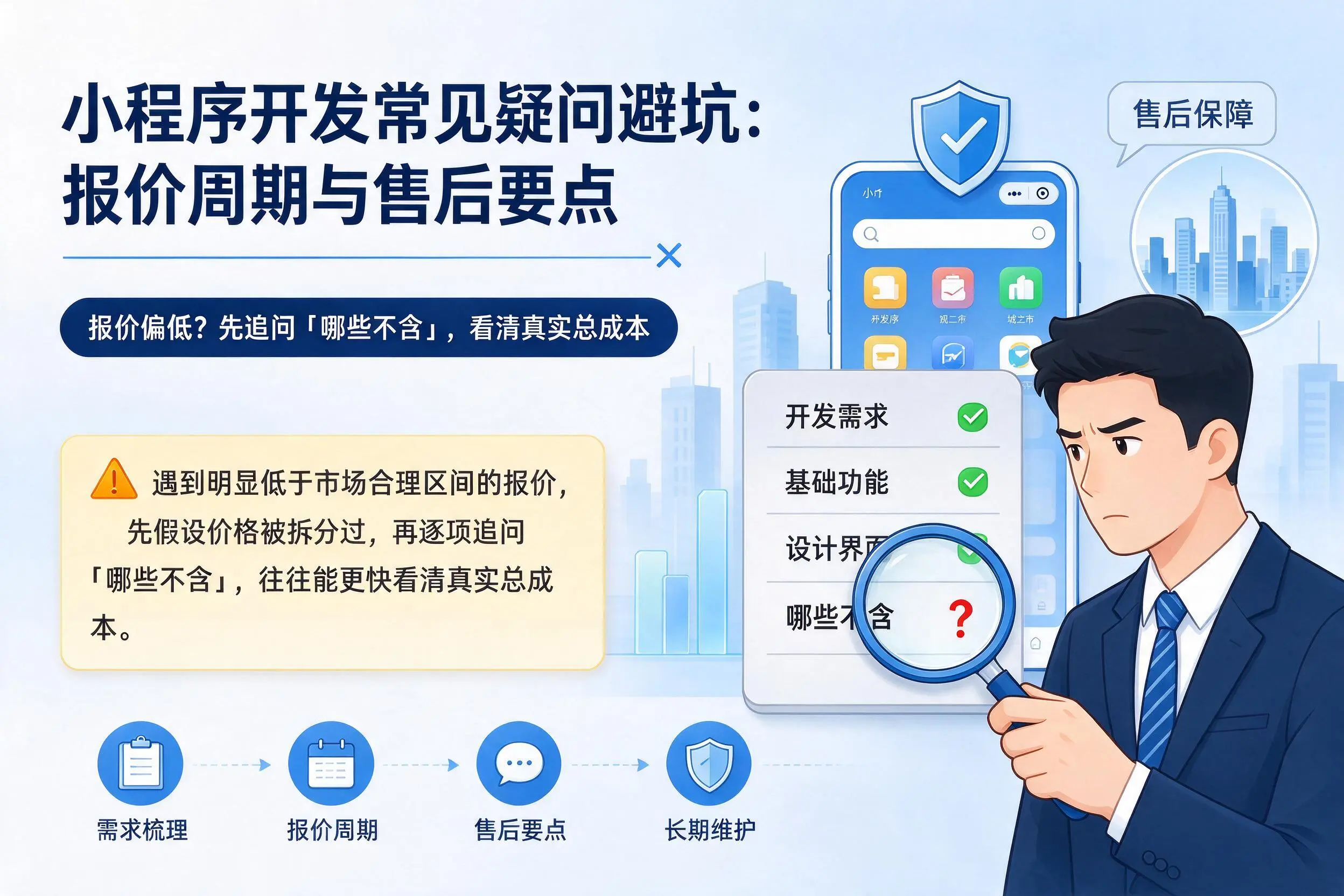 昌吉小程序开发常见疑问避坑：报价周期与售后要点