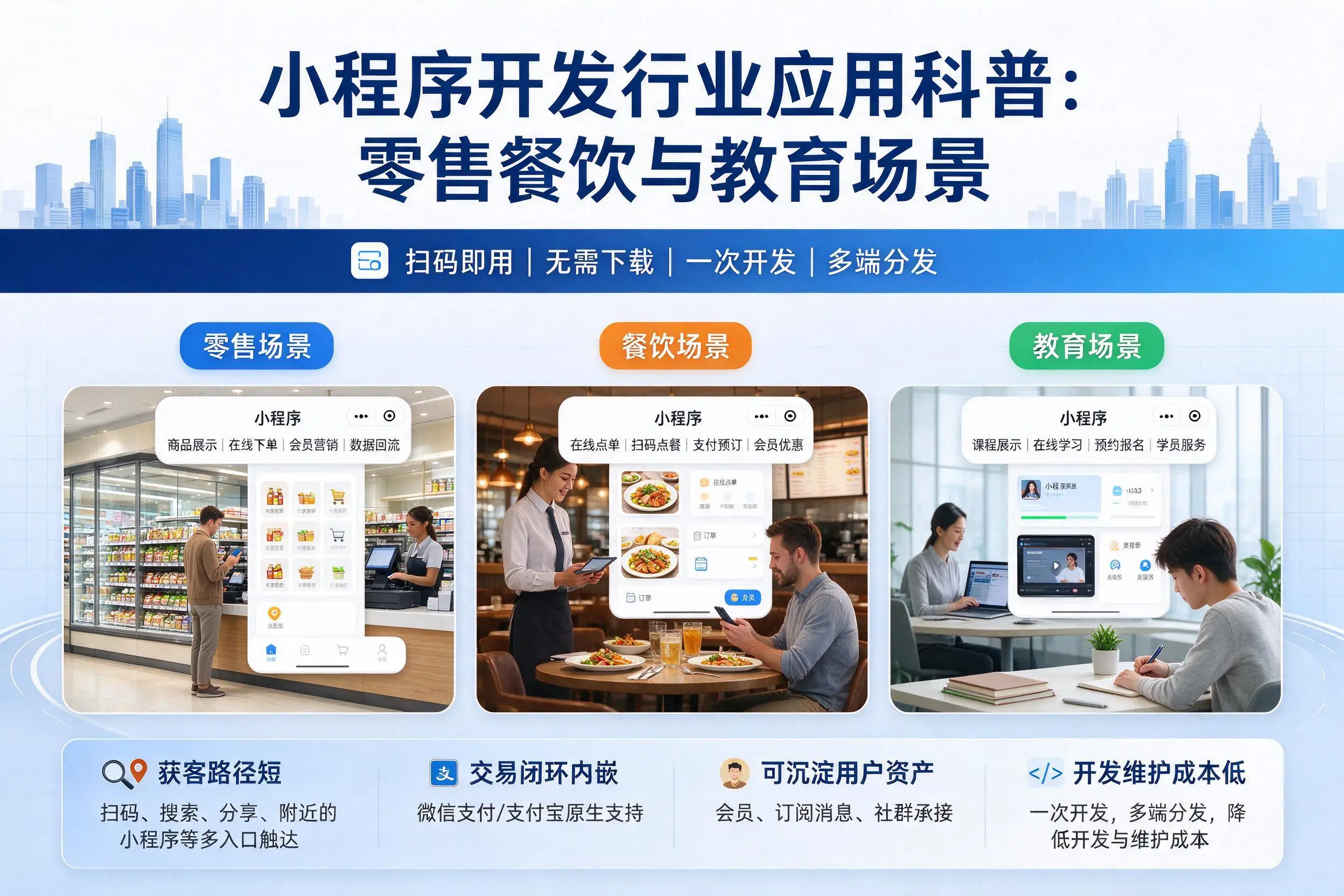 昌吉小程序开发行业应用科普:零售餐饮与教育场景
