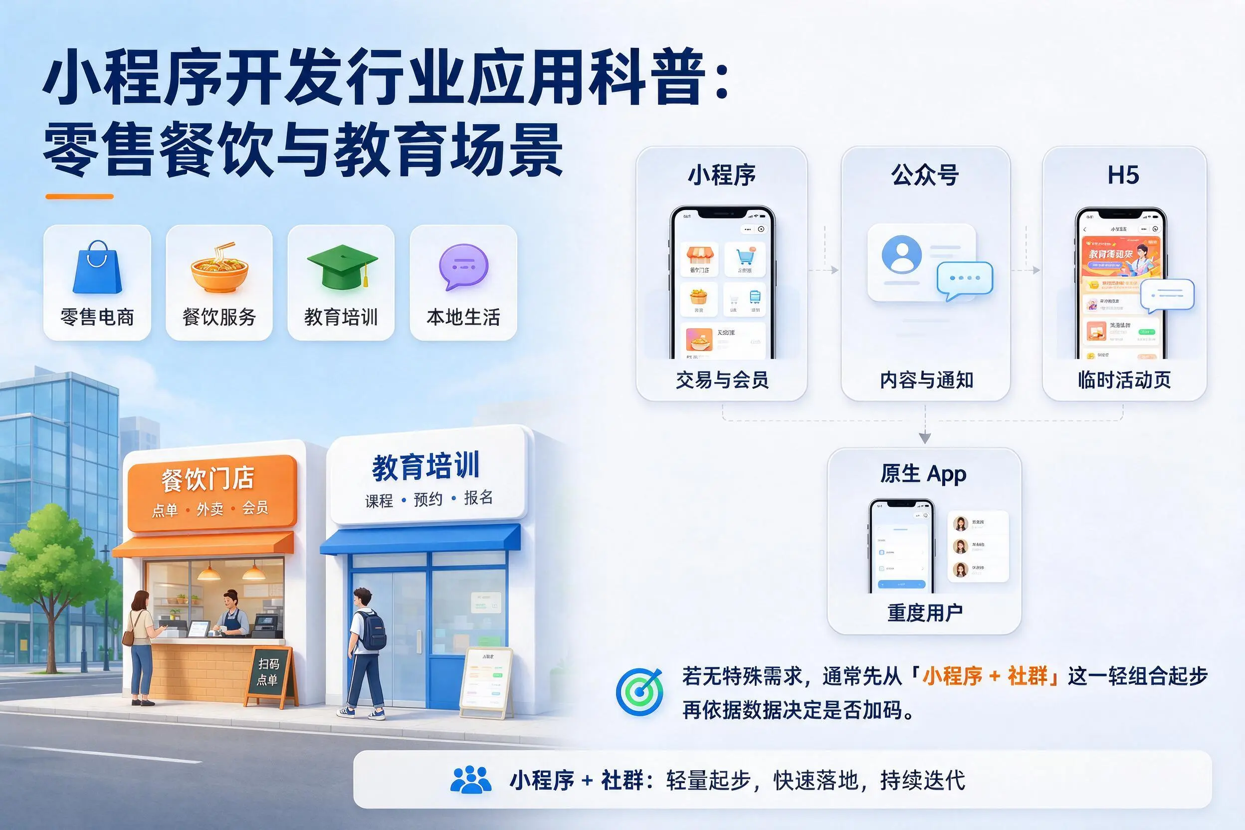 昌吉小程序开发行业应用科普:零售餐饮与教育场景
