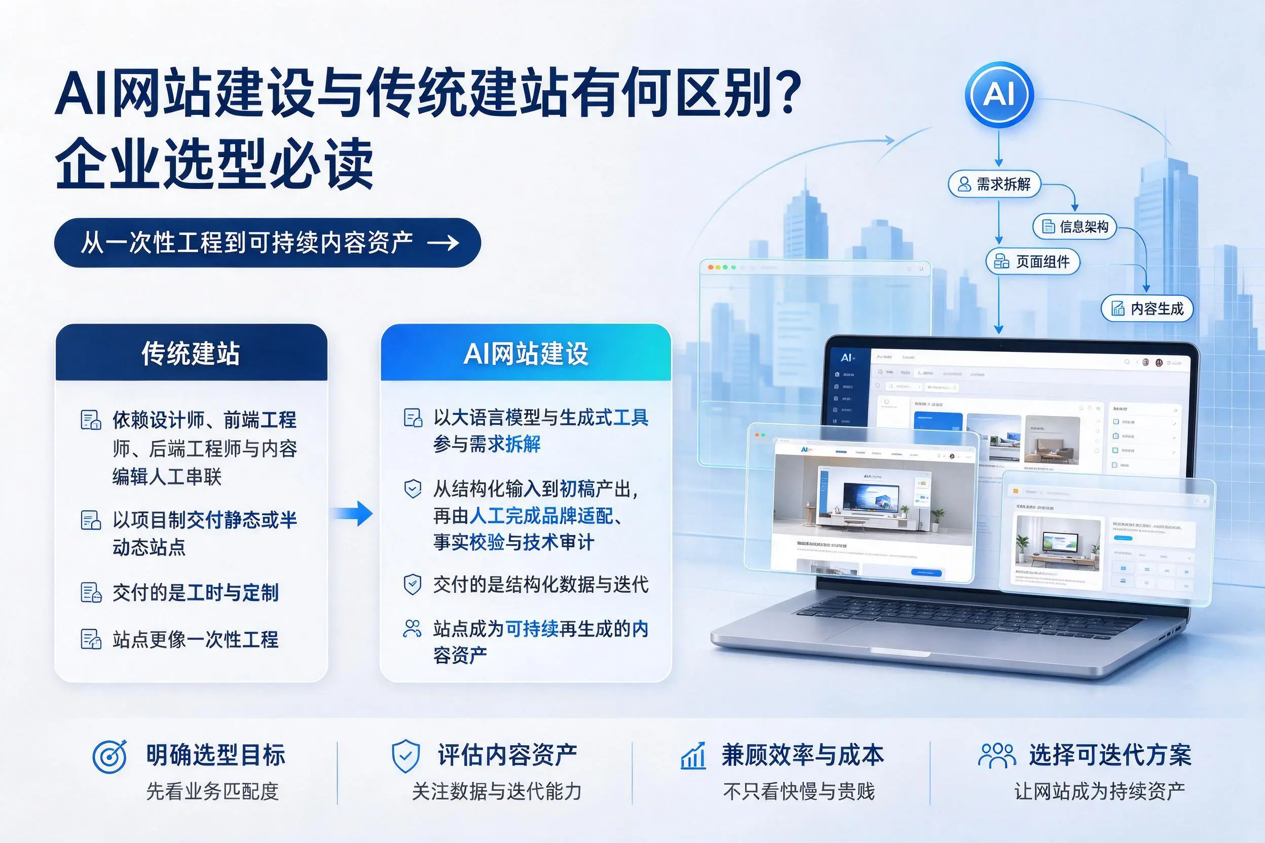 AI网站建设与传统建站有何区别?昌吉企业选型必读