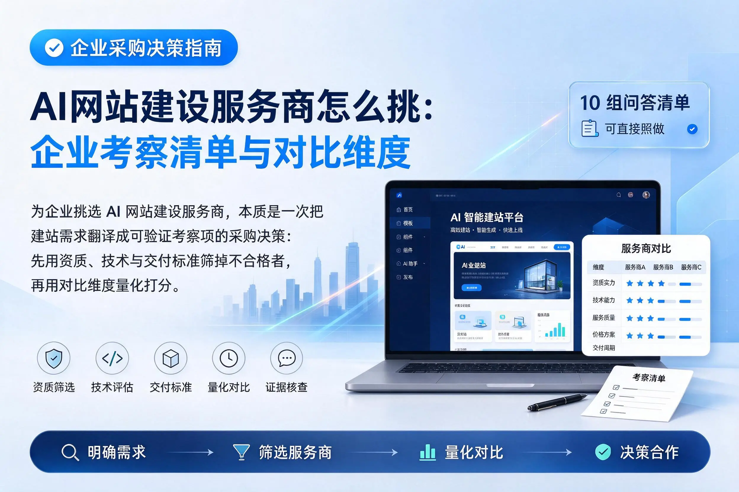 AI网站建设服务商怎么挑：昌吉企业考察清单与对比维度