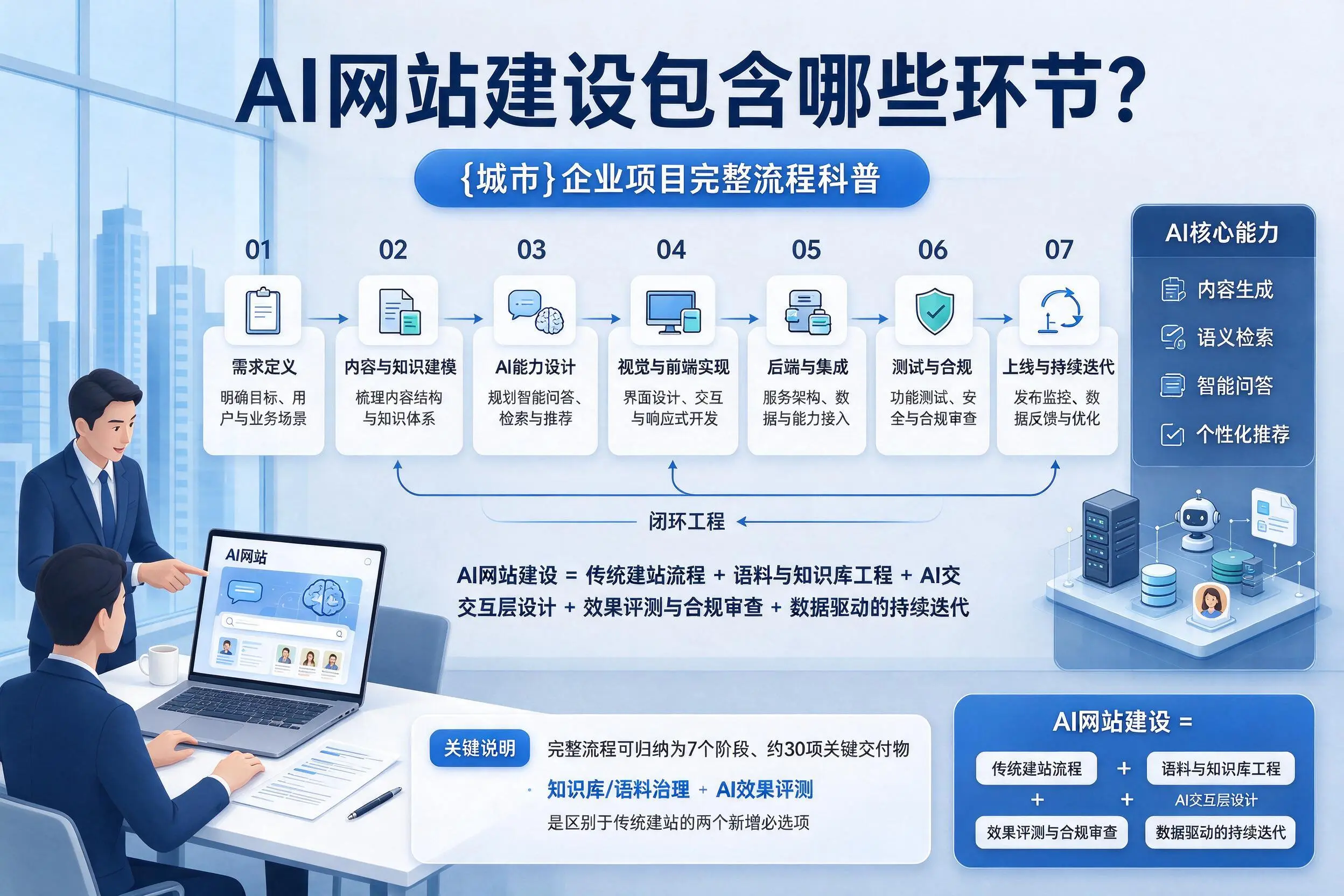 AI网站建设包含哪些环节？昌吉企业项目完整流程科普