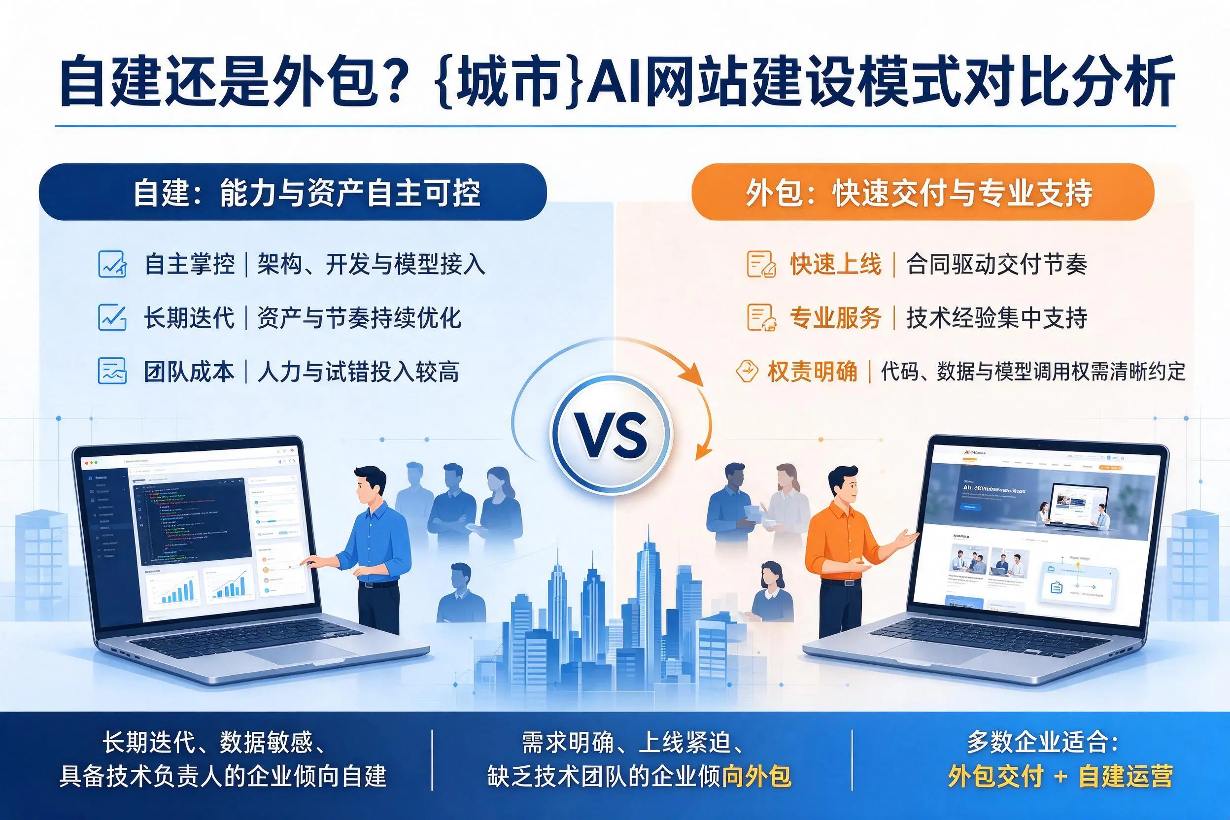 自建还是外包？昌吉AI网站建设模式对比分析
