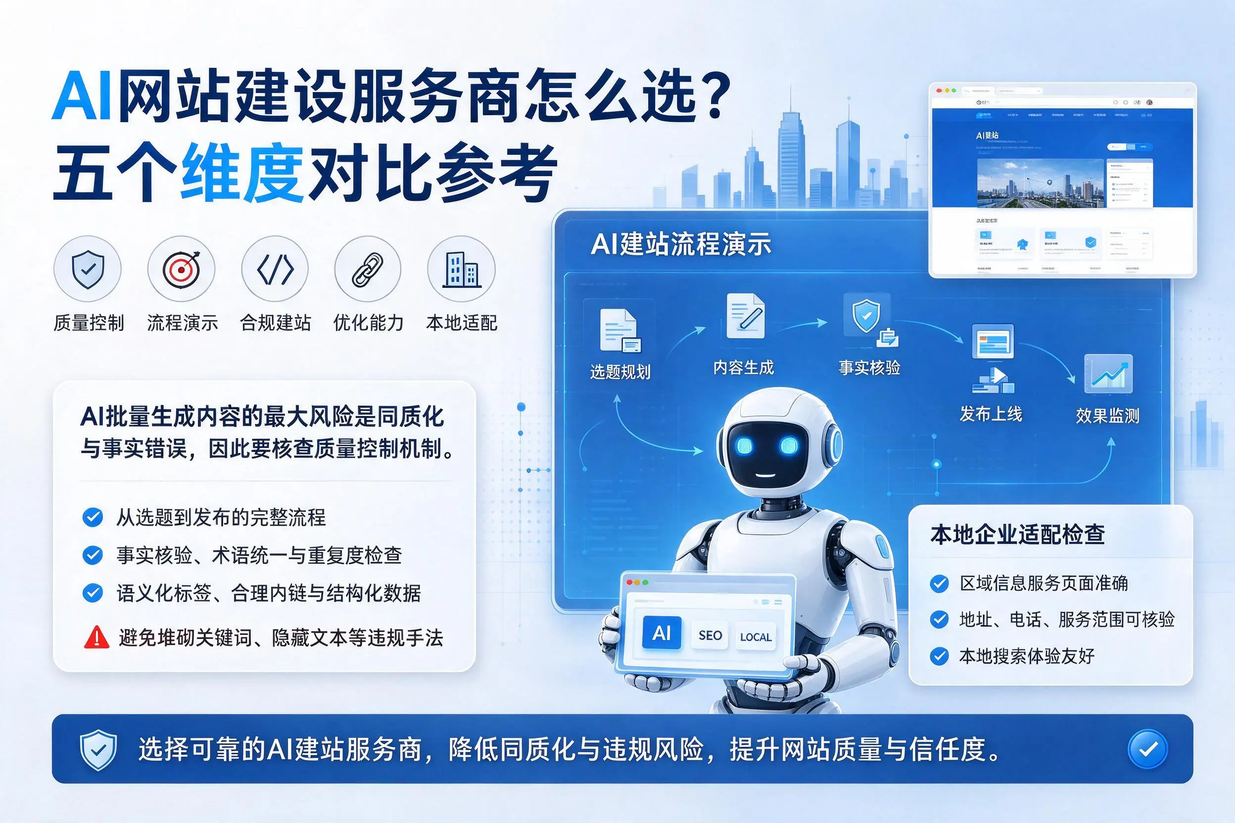 昌吉AI网站建设服务商怎么选?五个维度对比参考