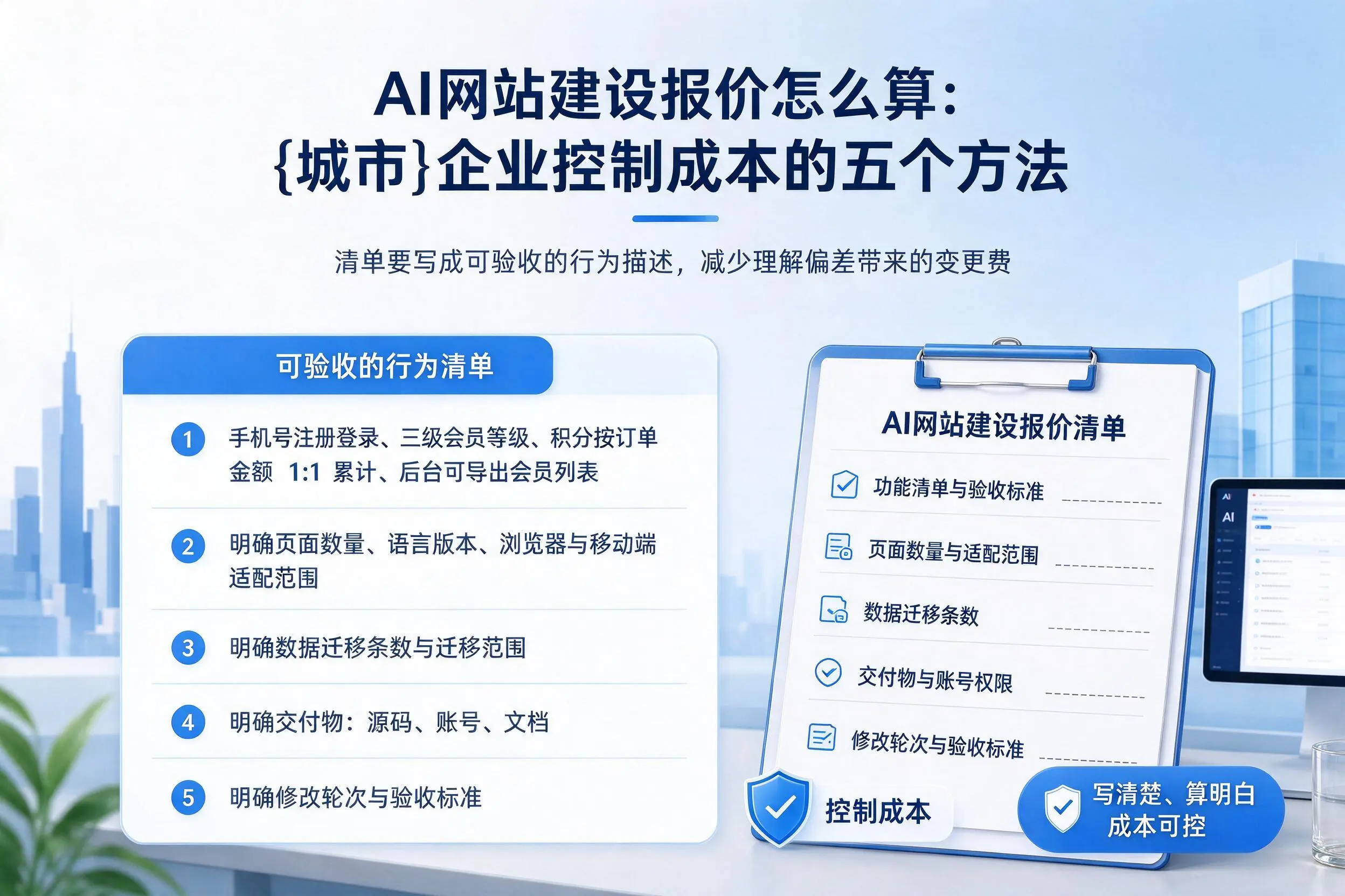 AI网站建设报价怎么算:昌吉企业控制成本的五个方法